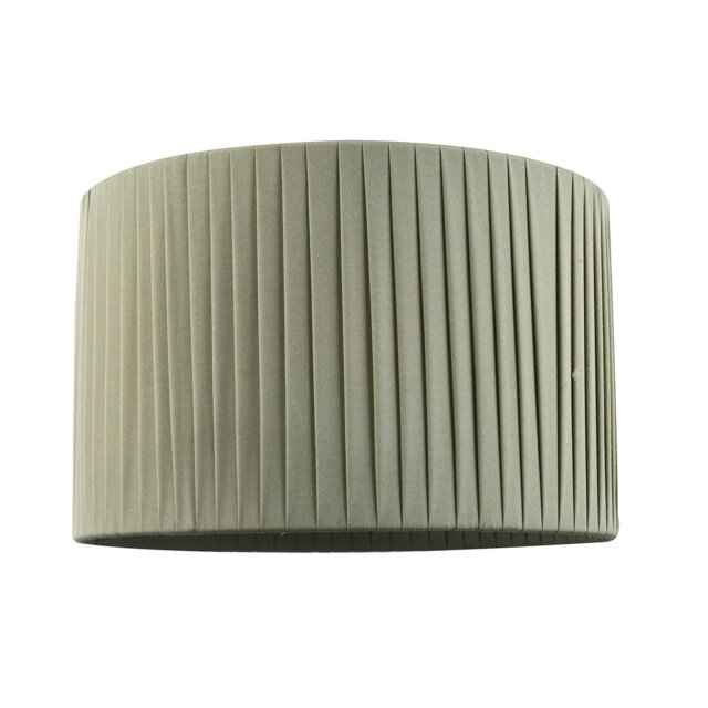 "Rackhams Contemporary Designer Double Pleated Olive Cotton Fabric 12"" Drum Lamp Shade" - image 1