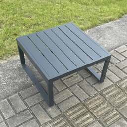 Rackhams Square Aluminium Garden Coffee Table for Patio, Balcony, Terrace, Swimming Pool - Dark Grey - thumbnail 1