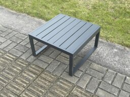 Rackhams Square Aluminium Garden Coffee Table for Patio, Balcony, Terrace, Swimming Pool - Dark Grey - thumbnail 3