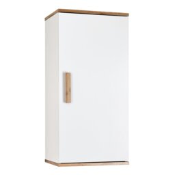 Rackhams Nola Matt White & Bamboo Single Wall Bathroom Cabinet - thumbnail 5