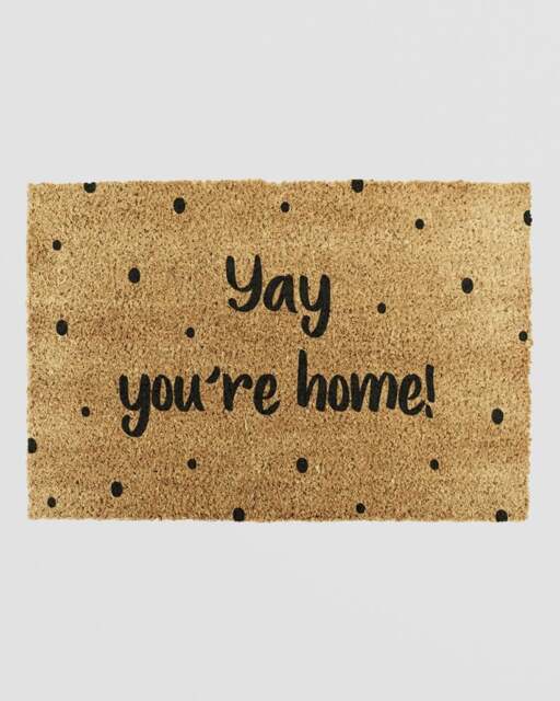 Rackhams Yay You'Re Home Spotty Doormat