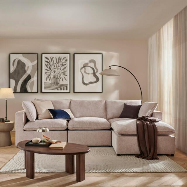 Rackhams Sloane Modular Chaise Sofa, Pearl - image 1