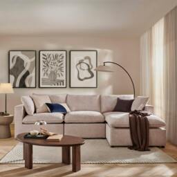 Rackhams Sloane Modular Chaise Sofa, Pearl - thumbnail 1