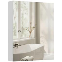 Rackhams Wall Mounted Bathroom Mirror Storage Cabinet w/ Door Adjustable Shelf - Mirror Cabinet - 1 - 60 x 15 x 75 cm - thumbnail 2