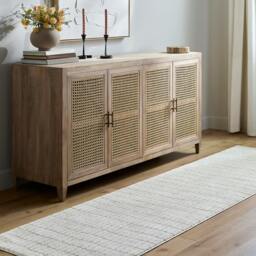 Rackhams Our Pnw Home Cascade-Modern Ivory Taupe Graphic High Pile Rug - 80 x 220 cm - thumbnail 1