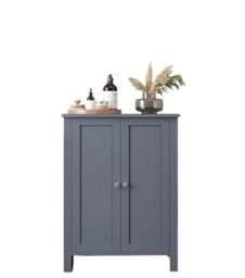 Rackhams Grey Bathroom Storage Cabinet – Freestanding Cupboard with 2 Adjustable Shelves - thumbnail 5