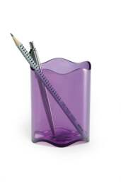 Rackhams TREND Pen Pot Pencil Holder Desk Tidy Organiser - 6 Pack - Clear Purple