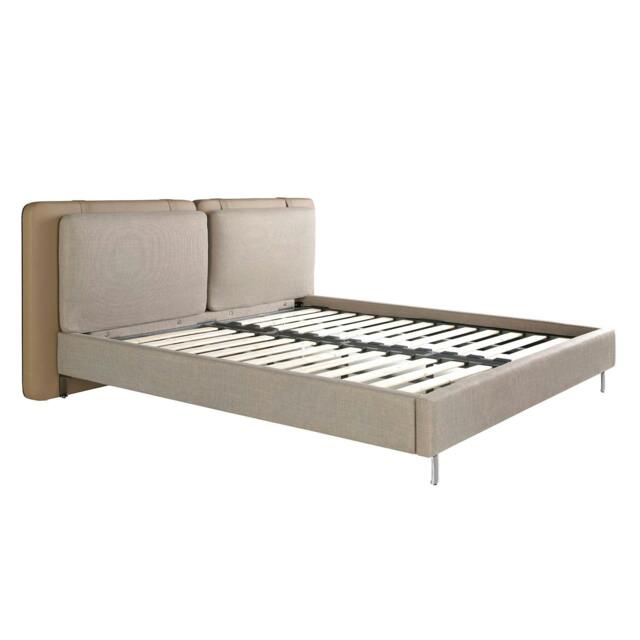 Rackhams Mink Leatherette and Grey Fabric Bed 7154 - image 1