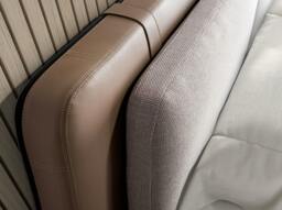 Rackhams Mink Leatherette and Grey Fabric Bed 7154 - thumbnail 5