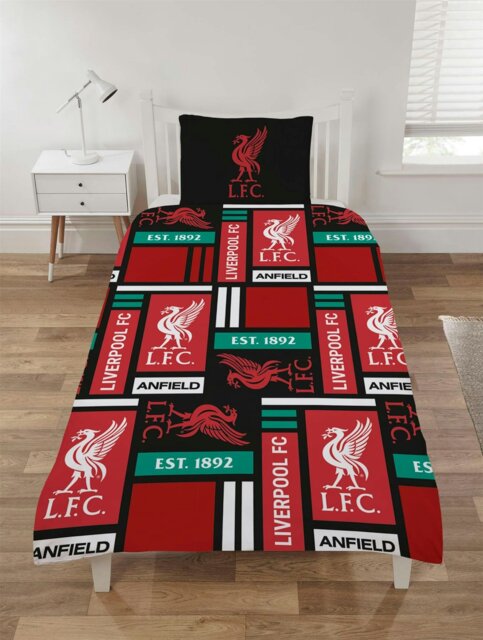 Rackhams LFC Liverpool Blocks Duvet Cover Set - Red - image 1
