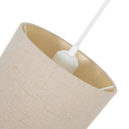 "Rackhams Modern Taupe Linen Fabric Small 8"" Drum Lamp Shade with Matching Satin Lining" - thumbnail 4