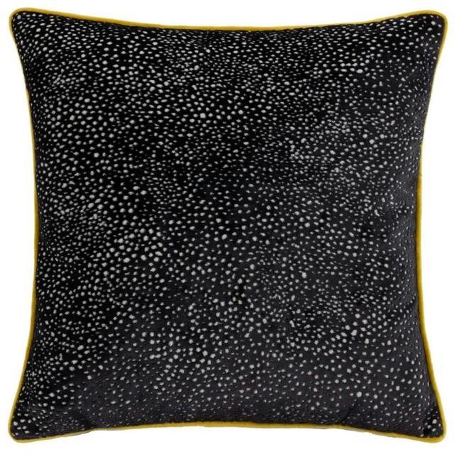 Rackhams Estelle Spotted Cushion Cover - Black/Gold - 45cm x 45cm - Black/Gold - 100% Polyester - image 1