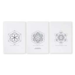 Rackhams Canvas Pictures For Living Room - Set of 3 Sacred Geometry Wall art Prints - 16 x 22 inches / 40.65 cm x 56 cm - Polyester Canvas 260 gsm - Canvas wrapped