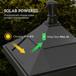 Rackhams 1.3 m LED Garden Lamp Post Light, Waterproof IP44, Cool White - thumbnail 3