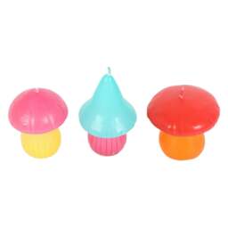 Rackhams Set of 3 Unscented Decorative Mushroom Candles - thumbnail 3