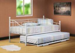 Rackhams Paris Metal Day Bed - White - 3ft - No - thumbnail 3