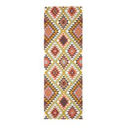 Rackhams Oslo Orange, Brown and Yellow Multi Coloured 100% Cotton Diamond Pattern Rug - 90 x 150 cm - thumbnail 3