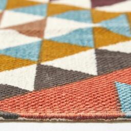 Rackhams Oslo Orange, Brown and Yellow Multi Coloured 100% Cotton Diamond Pattern Rug - 90 x 150 cm - thumbnail 5