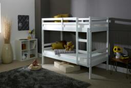 Rackhams Durham White Wooden Bunk Bed Frame – Solid Pine, Twin Over Twin, Convertable - 3FT - thumbnail 2