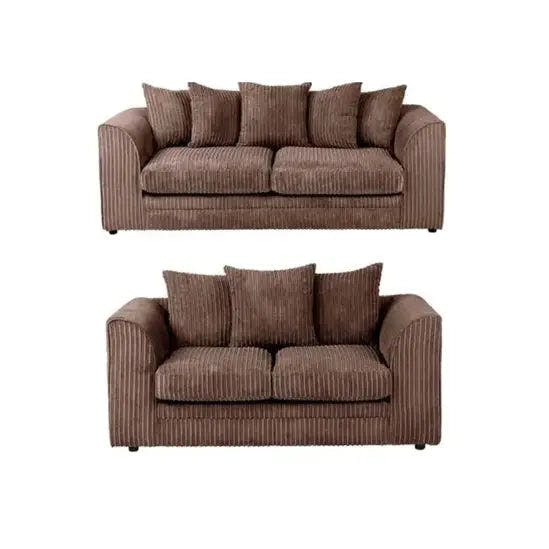 Rackhams Camden Jumbo Cord 3+2 Sofa Set - Chocolate - image 1