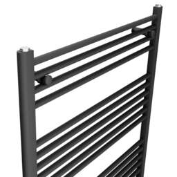 Rackhams 500 x 1000mm Black Flat Electric Pre-Filled Heated Towel Rail Radiator For Bathroom Designer Standard Element - thumbnail 3