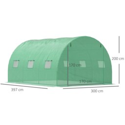 Rackhams Tunnel Greenhouse w/ PE Cover, Outdoor Plant House w/ Door & Window - thumbnail 5