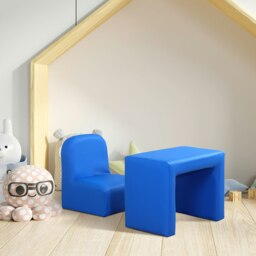 Rackhams Kids Mini Sofa 2 In 1 Table Chair Set Children Armchair Seat Girl Boys - thumbnail 3