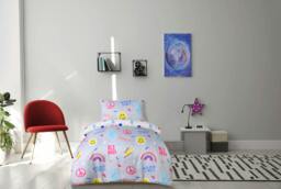 Rackhams Luxury Super Soft Reversible Fun Graffiti Duvet Set & Pillowcases - Single (135cm x 200cm) - thumbnail 1