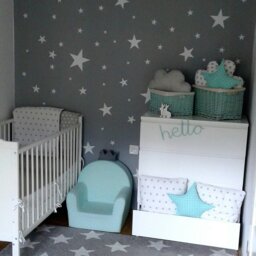 Rackhams Sketch Kids Bedroom Rug - Grey & White Stars - 280cm x 370cm - thumbnail 4