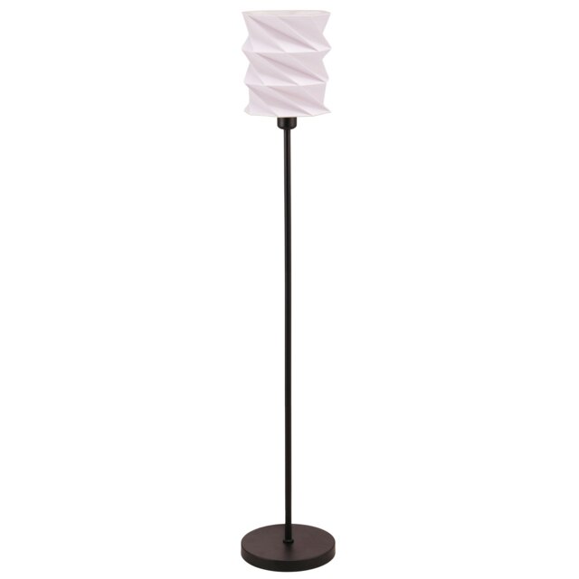 Rackhams Modern Unique Matte Black Floor Lamp with Foldable White Geometric Shade - image 1