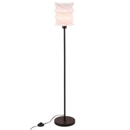 Rackhams Modern Unique Matte Black Floor Lamp with Foldable White Geometric Shade - thumbnail 4