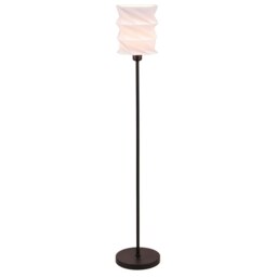 Rackhams Modern Unique Matte Black Floor Lamp with Foldable White Geometric Shade - thumbnail 2