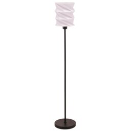 Rackhams Modern Unique Matte Black Floor Lamp with Foldable White Geometric Shade - thumbnail 1