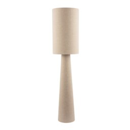 Rackhams Modern Natural Oatmeal Linen Floor Lamp with Fabric Shade and Base - thumbnail 2