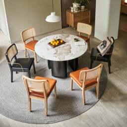 Rackhams Cassie Black Dining Chair, Wood & Leather - No Armrests - thumbnail 5
