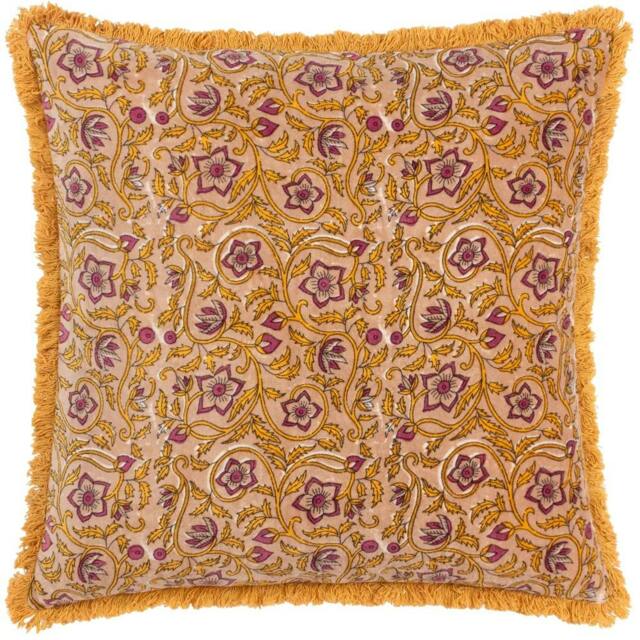 Rackhams Cotton Velvet Filigree Cushion Cover - Shell - 50cm x 50cm - Shell - 100% Cotton - image 1