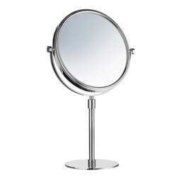 Rackhams Polished Chrome Double Sided 200mm Mirror with 3x Magnification Freestanding Bathroom Mirror for Makeup or Shaving