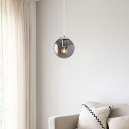 Rackhams Nia Chrome Smoked 1-Light Pendant - thumbnail 1