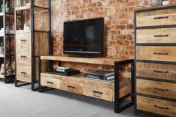 Rackhams Herica Industrial Vintage Mintis Large TV Stand - 150 cm - 60 cm - Wood
