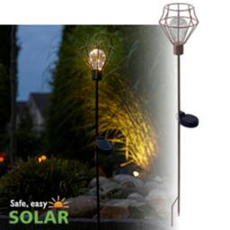 Rackhams Solar Metal Wire Stake Led Light Pentagon - thumbnail 1