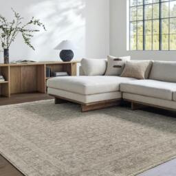 Rackhams Galey Alix Maria Elena-Vintage Ivory Brown Traditional Boho Fringe Rug - 160 x 213 cm