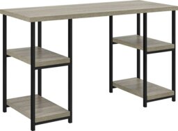 Rackhams Elmwood double pedestal desk in distressed grey oak - Grey - thumbnail 2