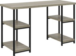 Rackhams Elmwood double pedestal desk in distressed grey oak - Grey