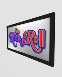 Rackhams Framed Wall Art Print - Let’s Rock N Roll Neon Guitar Design - thumbnail 3