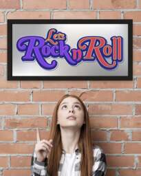 Rackhams Framed Wall Art Print - Let’s Rock N Roll Neon Guitar Design - thumbnail 4