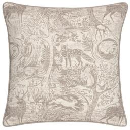 Rackhams Winter Woods Chenille Animals Cushion Cover - Taupe - 50cm x 50cm - Taupe - 100% Polyester