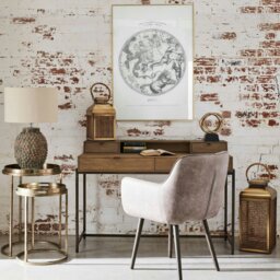 Rackhams Constellation Map Set of 2 Side Tray Tables with Removable Tops - Gold - thumbnail 2
