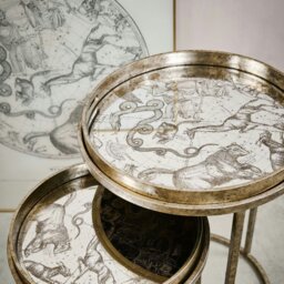 Rackhams Constellation Map Set of 2 Side Tray Tables with Removable Tops - Gold - thumbnail 3