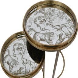 Rackhams Constellation Map Set of 2 Side Tray Tables with Removable Tops - Gold - thumbnail 5