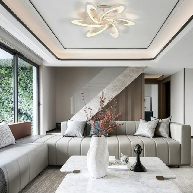 Rackhams 73cm Dia. Modern LED Ceiling Light Acrylic Petal Pendant Lights - image 1